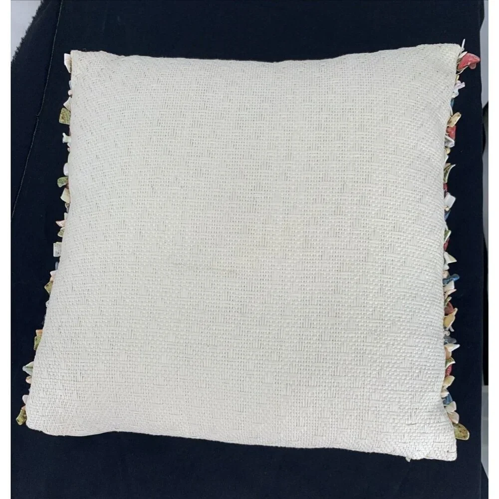 Pier 1 Joy Throw Pillow Seashells Woven Tropical 15